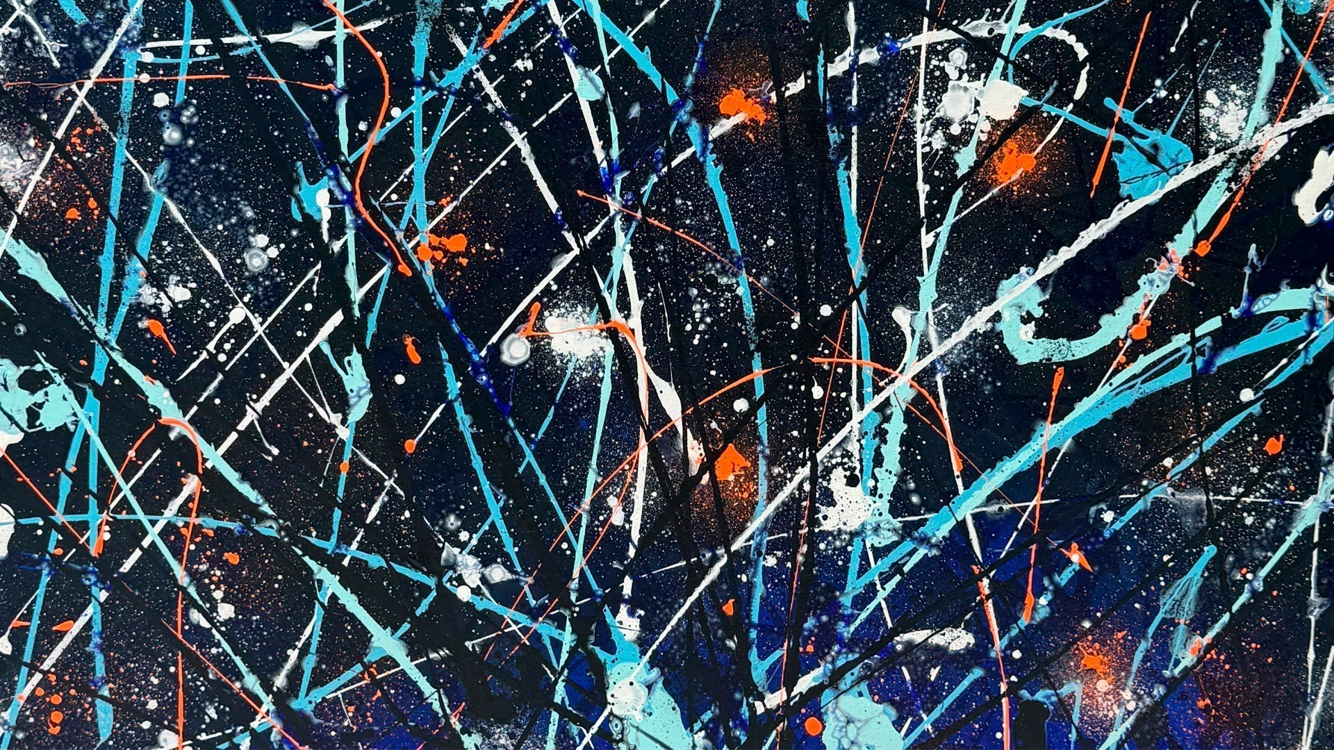 'Image of 'Satellite' Contemporary Abstract Expressionism Textured Painting Closeup. Hand-painted by Bridget Bradley.