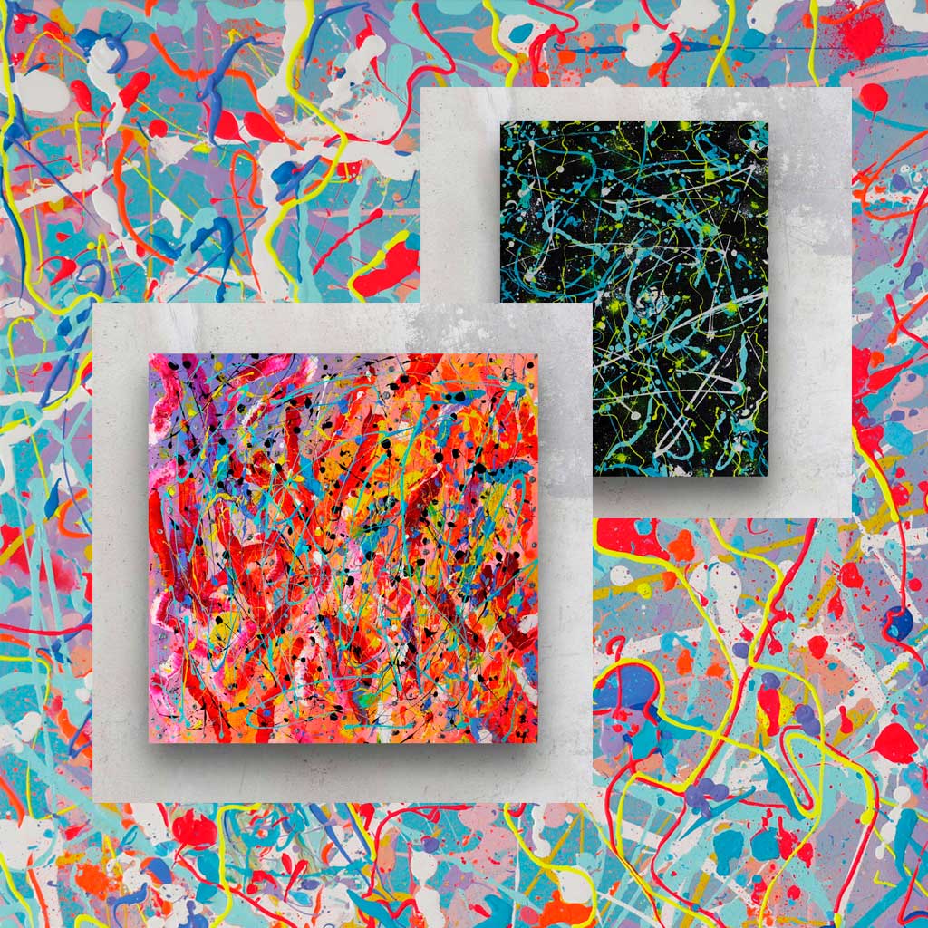 New Art Collection, Examples of bright and neon, textured Abstract Art by Bridget Bradley