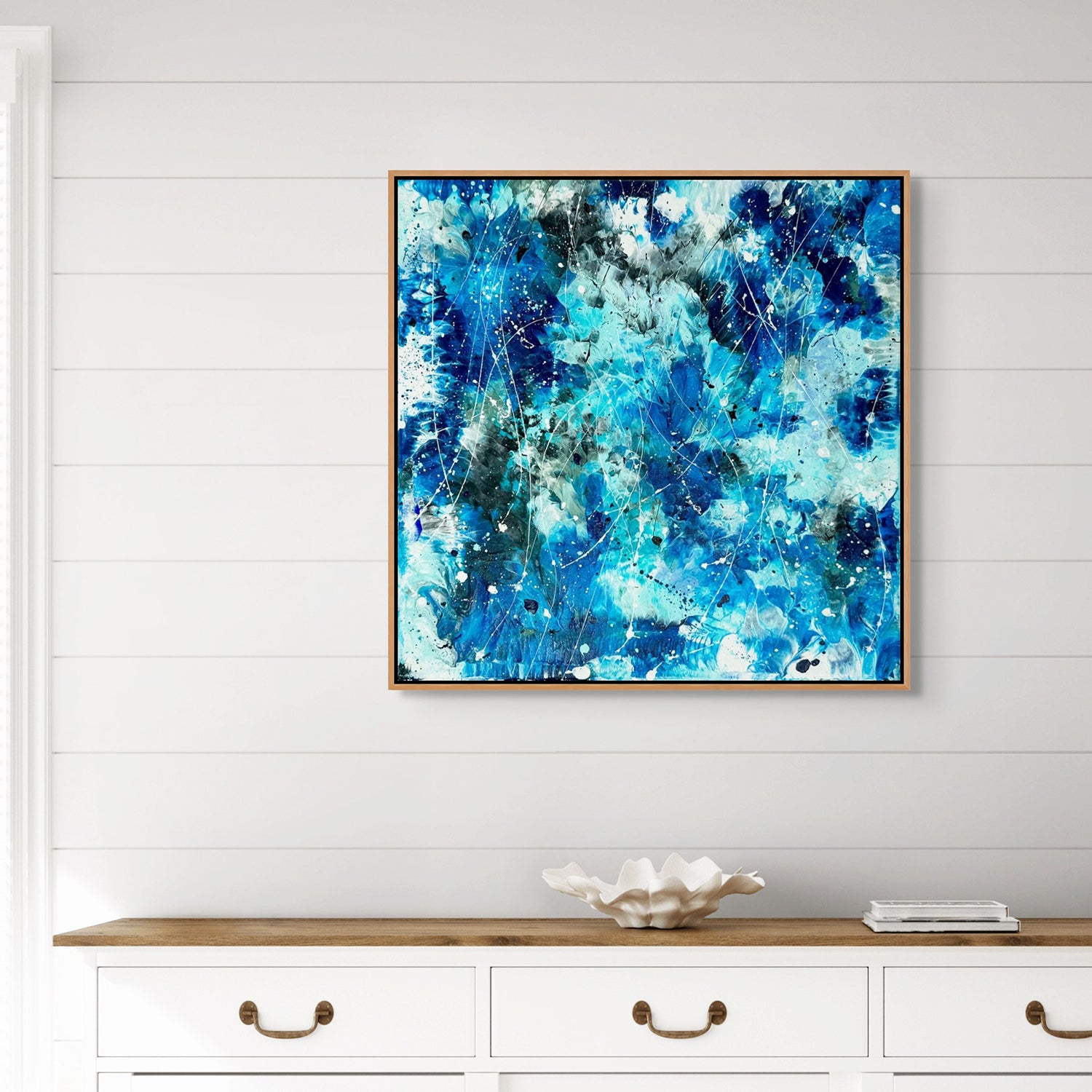 AZURE WATERS I Abstract Expressionism Original Textured Painting Canva