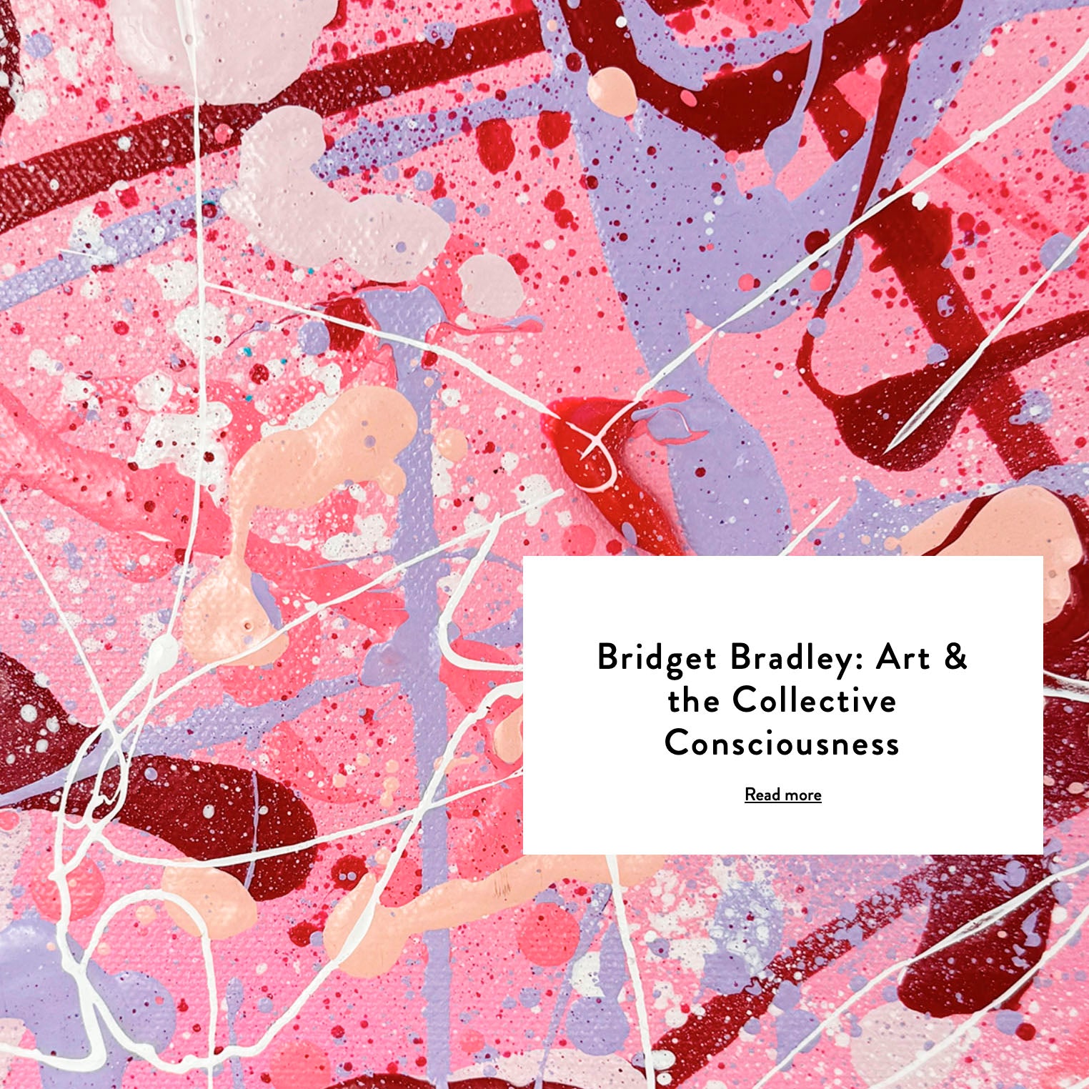 Image of part of an original abstract painting by Bridget Bradley called 'Self Love' with title of an Art Lovers Australia Artist Interview with Bridget