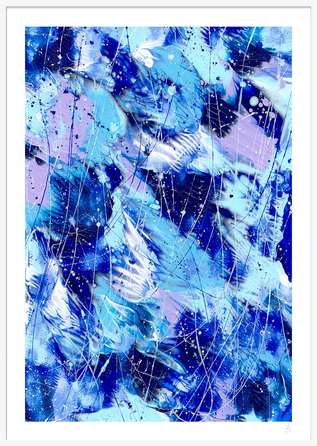 'Butterfly 4' Fine Art Paper print Framed in White. After original painting by Bridget Bradley, Contemporary Abstract Artist, Australia