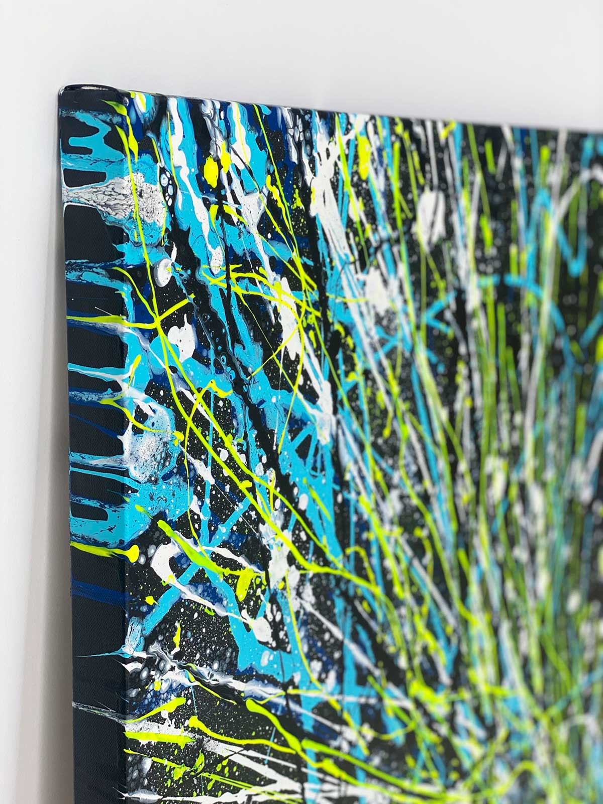 'Comet' Original Painting, Abstract Expressionism by Bridget Bradley. Right Canvas Edge.