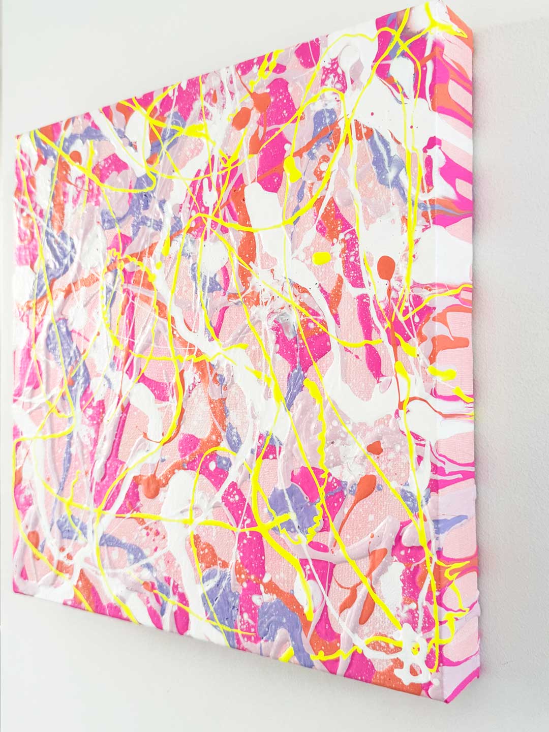 'Cupcake I' Original Abstract Painting on Canvas by Bridget Bradley, hand painted to the edge of the canvas. A delightful, textured  painting one of three.
