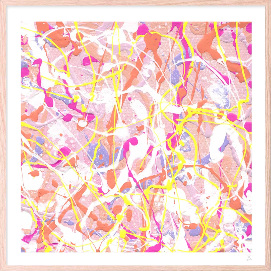 'Cupcake III' Fine Art Print on Paper in Wooden Oak Frame. After original painting by Bridget Bradley. Available in large print size