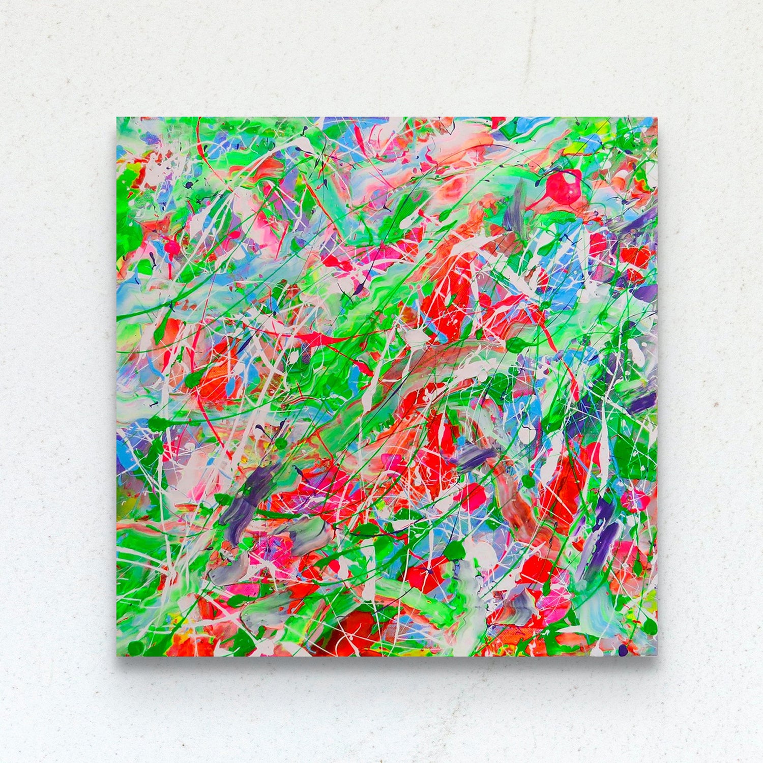 'Euphoria' original Abstract Expressionism Painting seen Without External Frame, Hand-Painted by Contemporary Abstract Artist, Bridget Bradley. Find out More