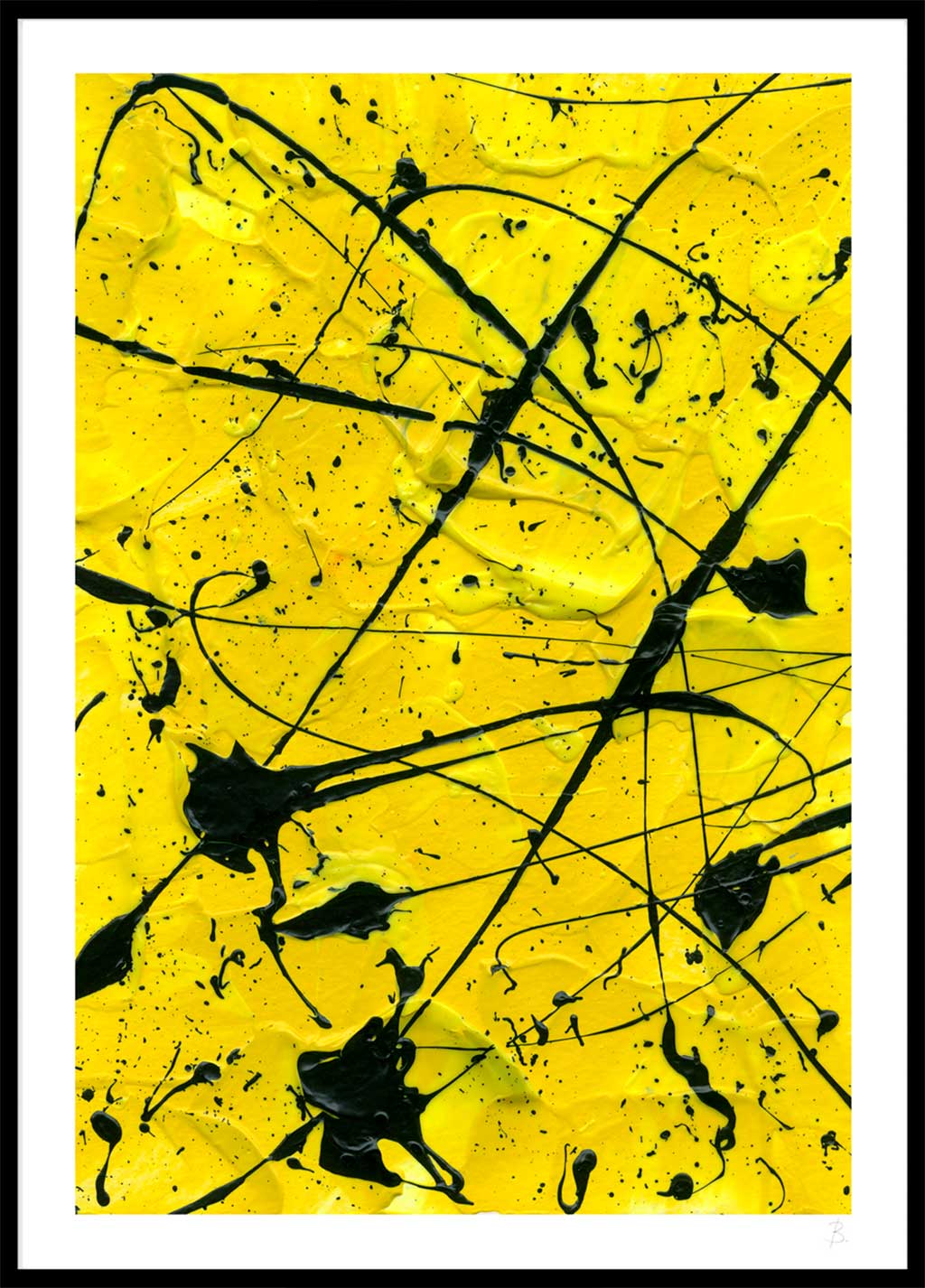 Geometric II, fine art paper print in black frame. After original artwork by Bridget Bradley, contemporary Abstract Artist Australia