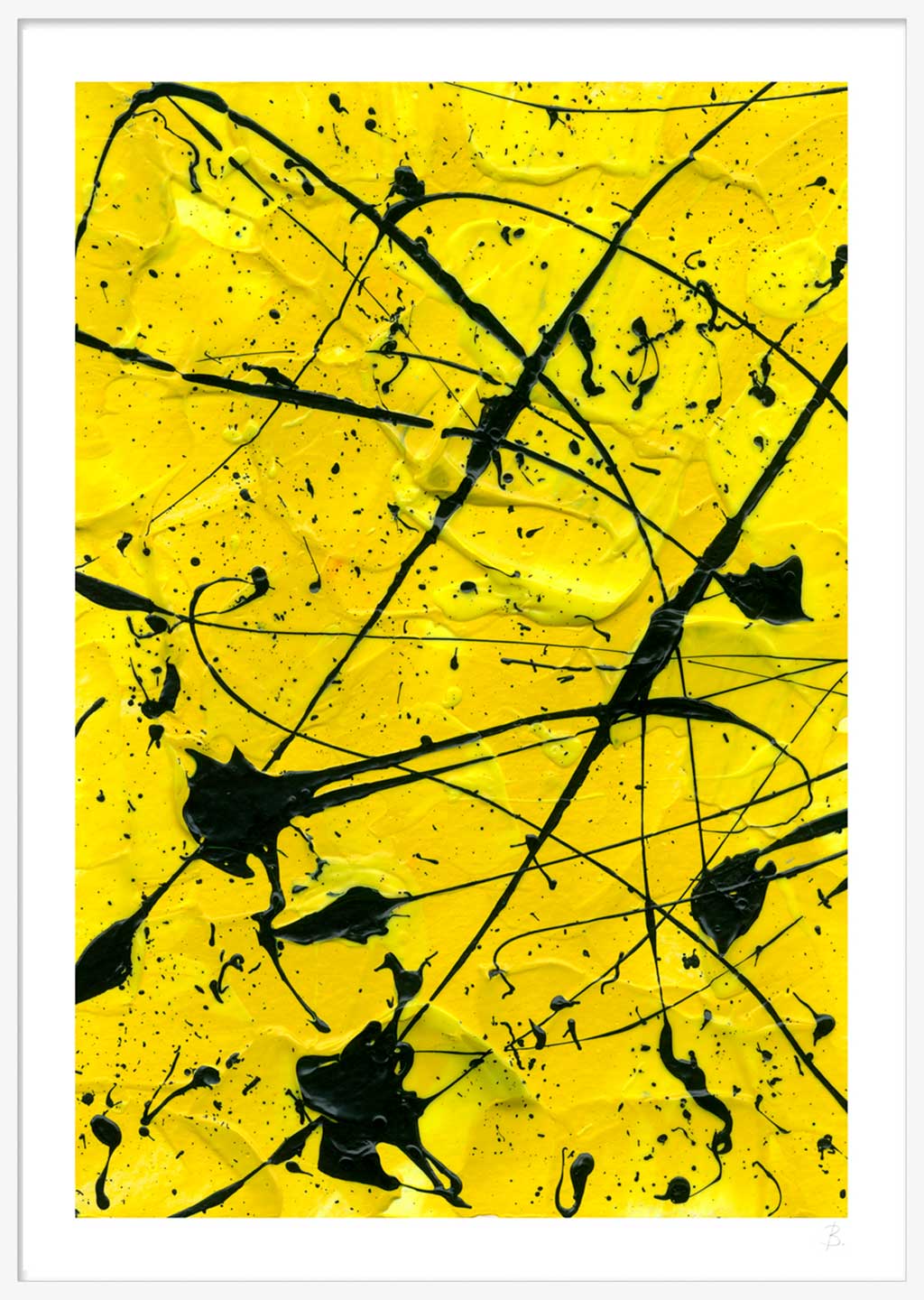 Geometric II, fine art paper print in white shadow box frame. After original artwork by Bridget Bradley, contemporary Abstract Artist Australia