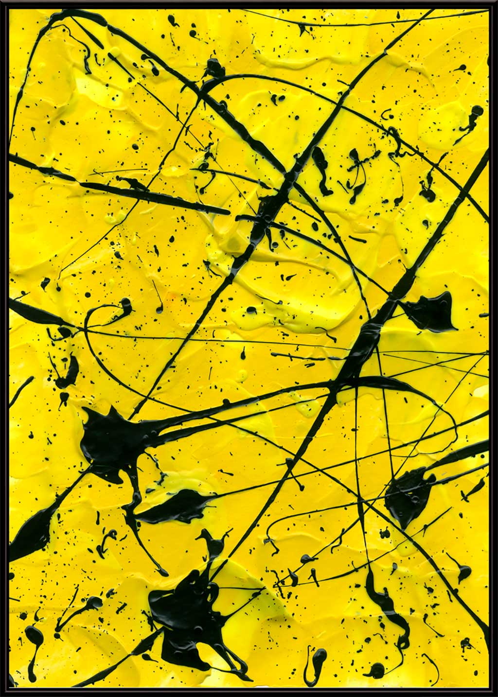 Geometric II, fine art archival canvas print in black frame. After original artwork by Bridget Bradley, contemporary Abstract Artist Australia