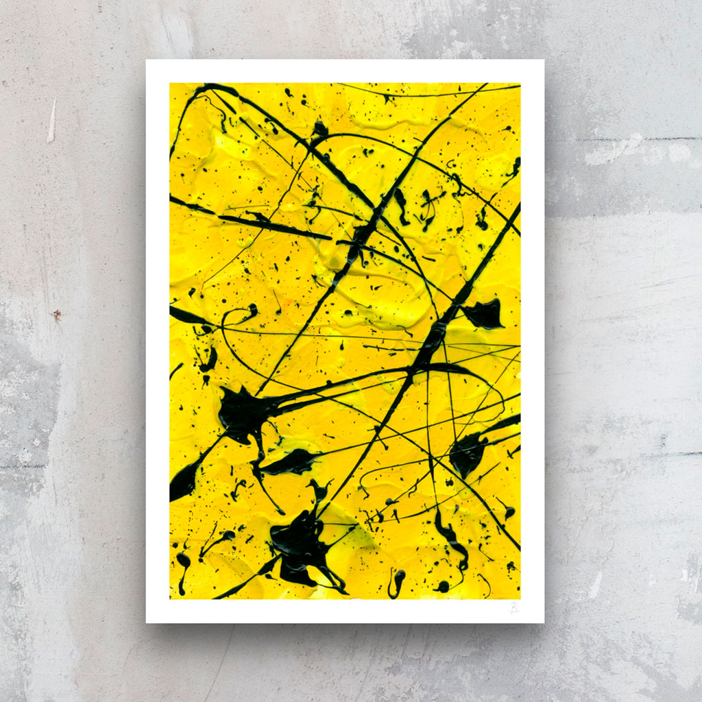 Geometric-II fine art prints available unframed, framed, on archival canvas or paper. After original abstract expressionism painting on paper by Bridget Bradley, Abstract Expressionist Artist, Australia