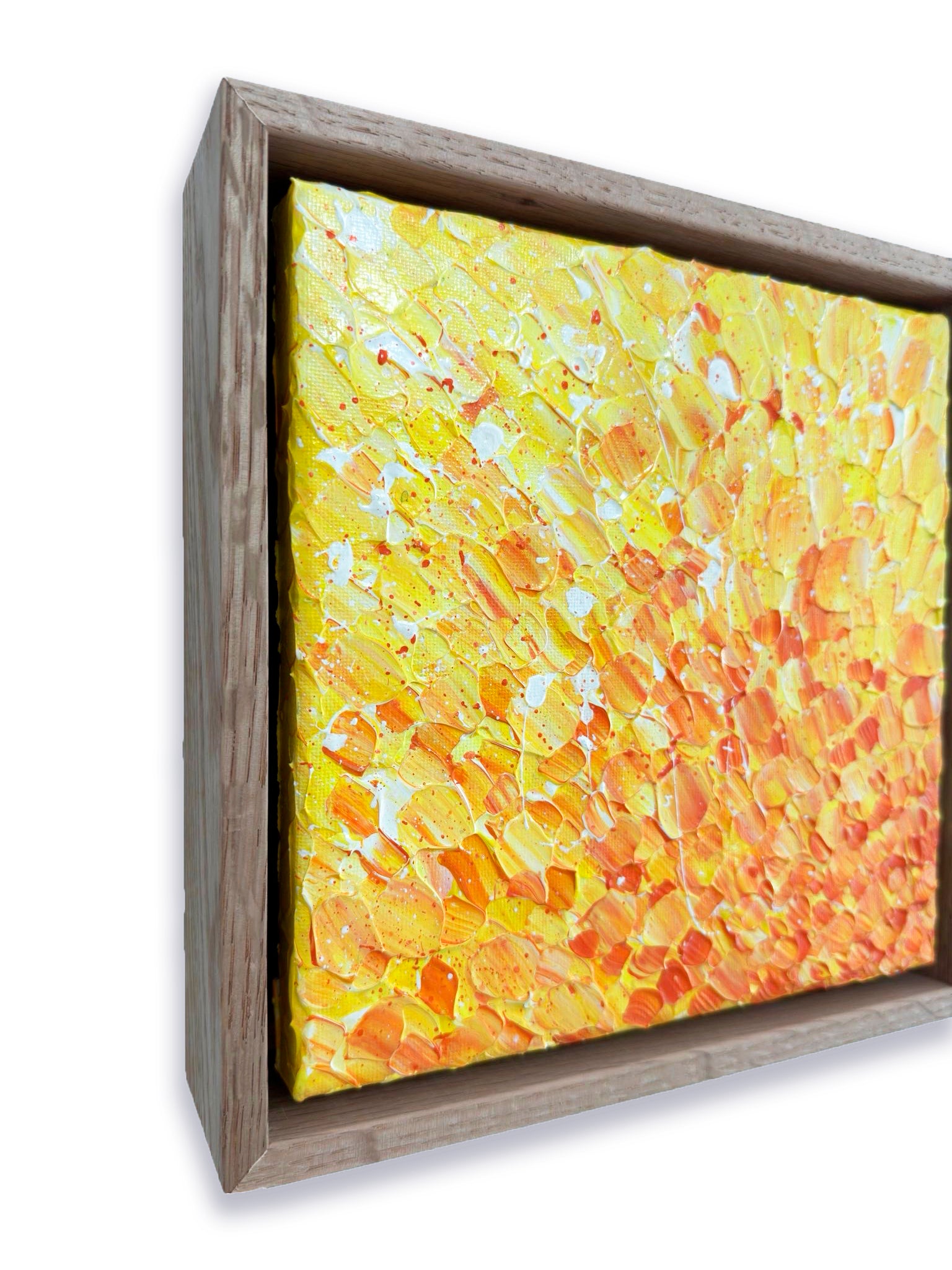 IN THE HEART OF THE SUN Abstract Painting 23cm x 23cm Acrylic on Canvas Textured Original