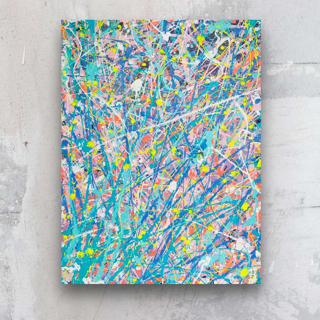 Iridescence, original abstract expressionism painting on canvas in bright pastels, textured art by Bridget Bradley, contemporary Abstract Artist, Sunshine Coast Australia