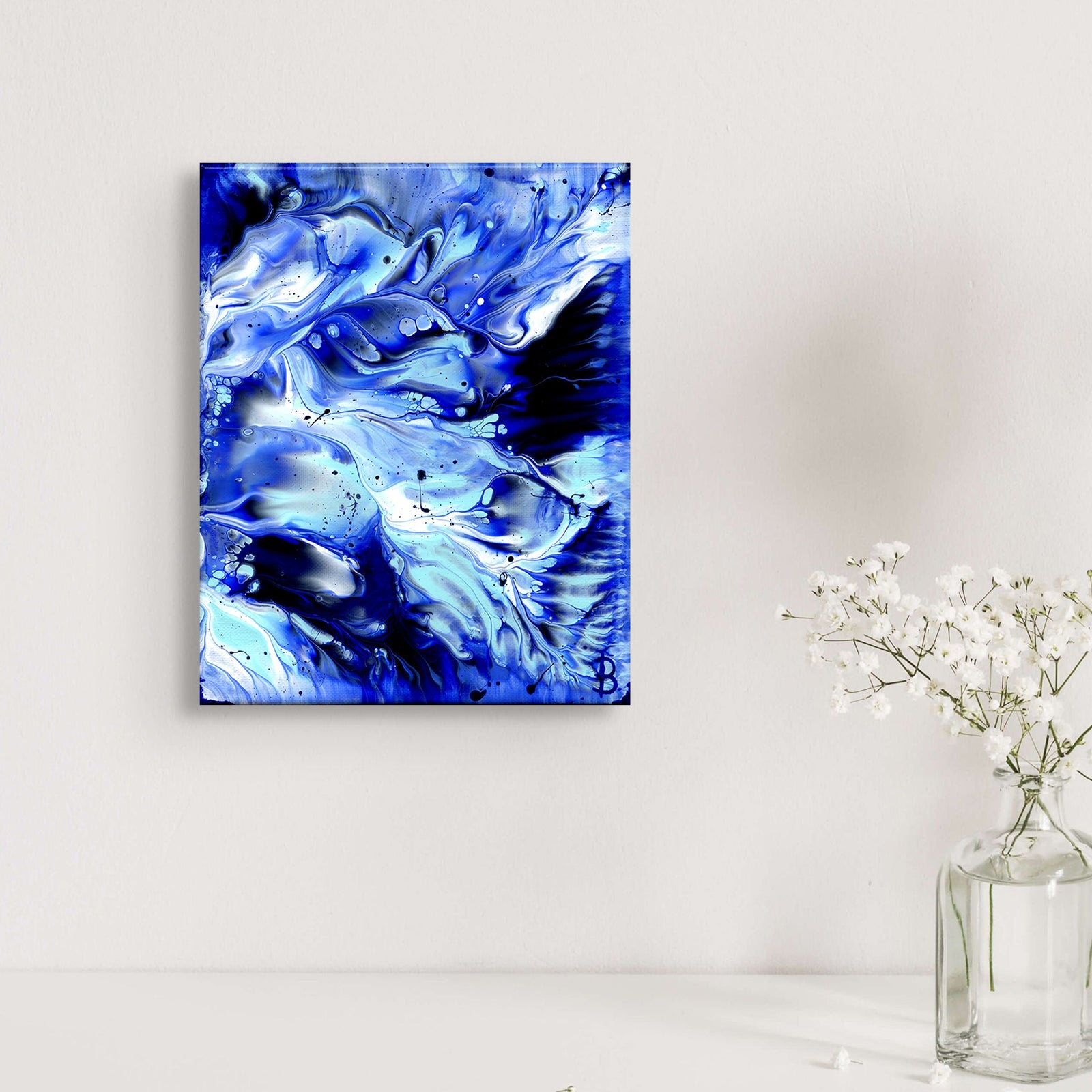 OCEAN WINGS II - Original Abstract Expressionism Painting Acrylic & Silver Leaf