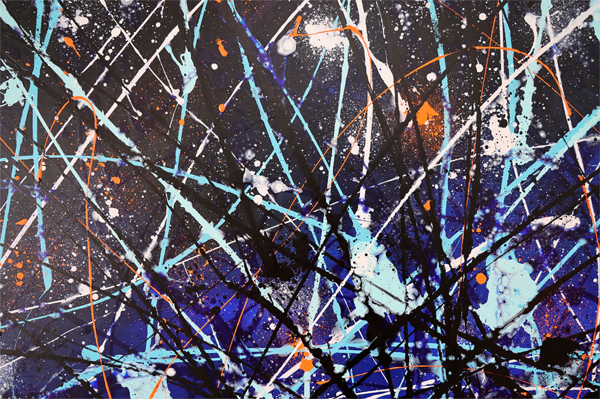 'Satellite' Original Abstract painting Showing Texture and Layers of One of a Kind Unique Artwork Hand-painted by Bridget Bradley. Learn more about the artwork