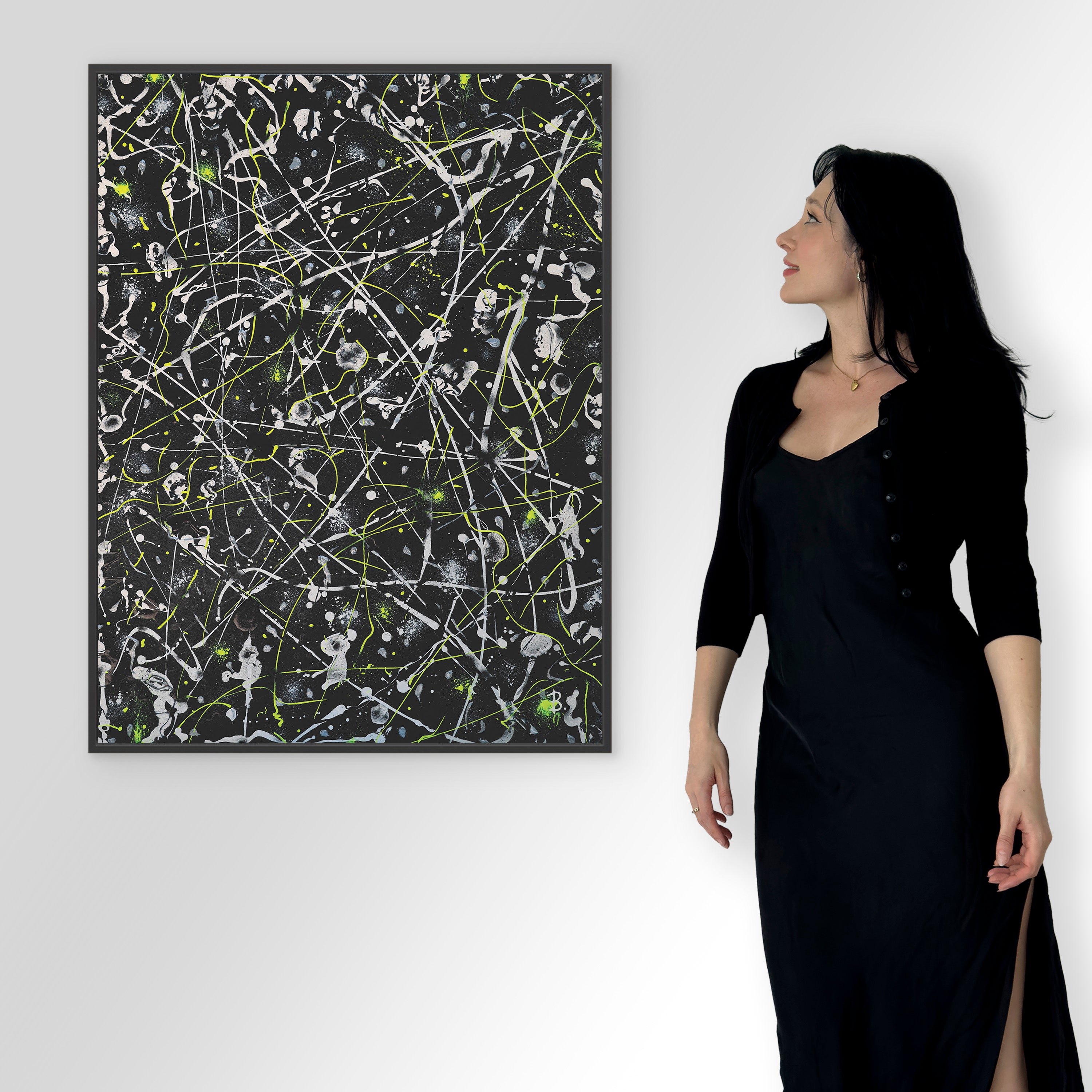 Bridget Bradley Contemporary Abstract Expressionism Artist stands by her' Space Rock Canvas Print'. Modern, affordable high-qultiy art prints available for worldwide shipping.