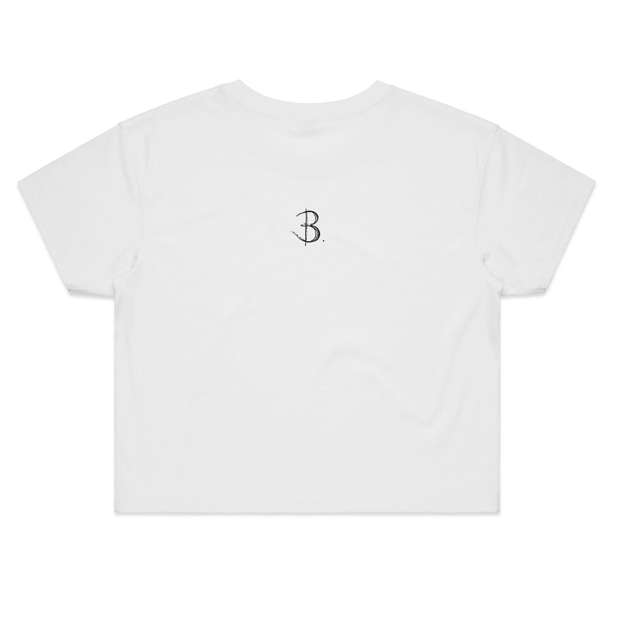 The Eva Crop Top Tee - Blue Design - Premium Cotton - B. Streetwear