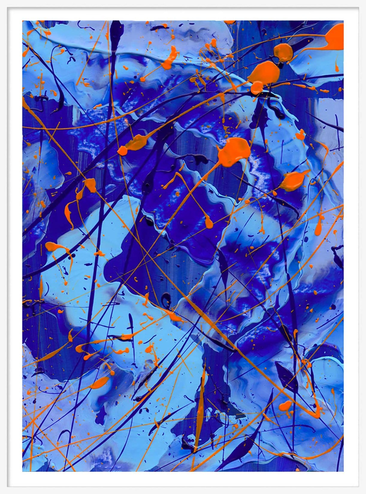 Blue I Paper Print White Frame. Bridget Bradley Abstract Art Prints