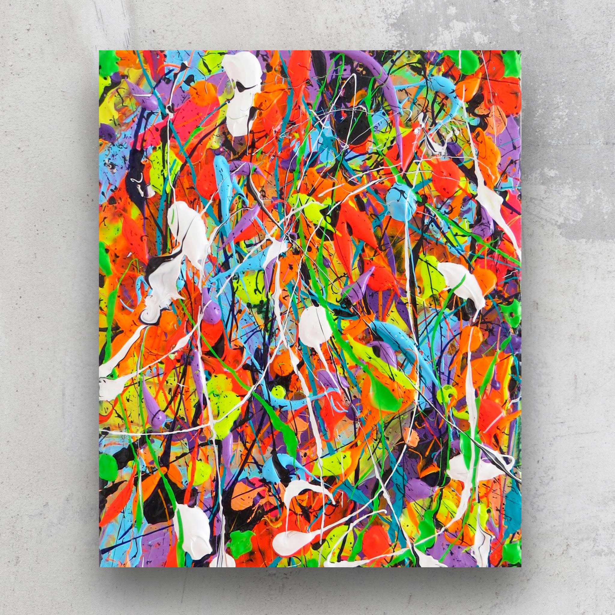 Night at the Carnival, bold, bright, heavily textured asbtract painting by Bridget Bradley, contemporary abstract artist Australia