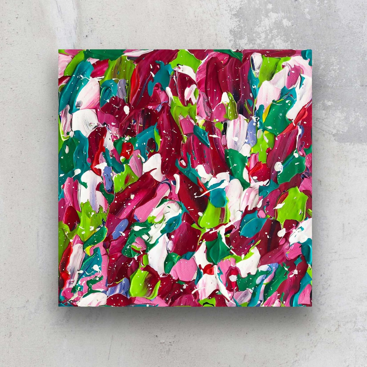 Splash, original, heavily textured abstract painting on canvas. Bold and beautiful, painted by Bridget Bradley