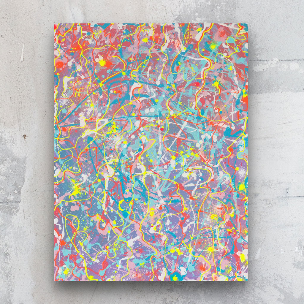 'Truth' large abstract expressionism painting i bright pastels and neons on canvas. A contemporary artwork painted by Bridget Bradley