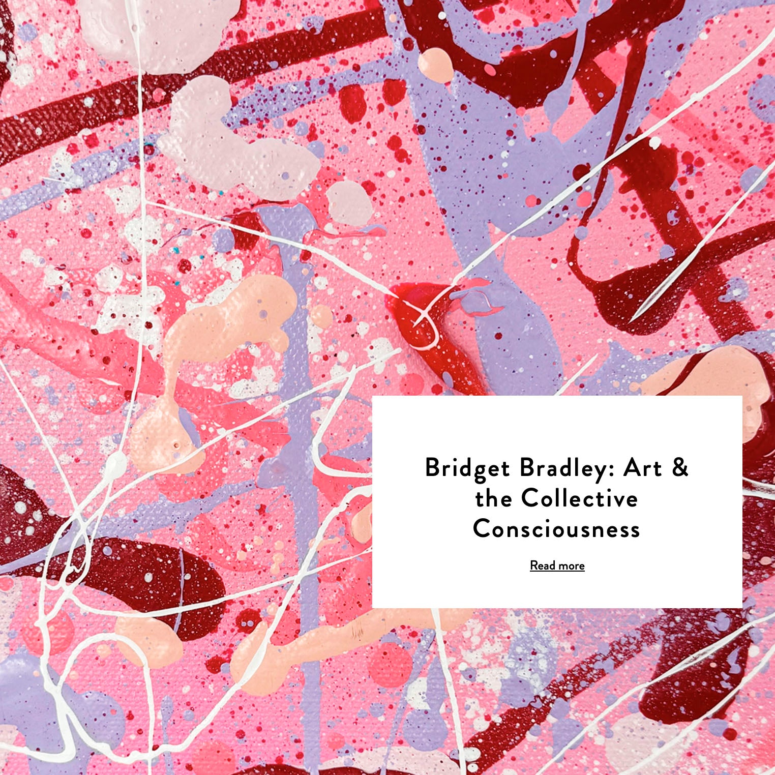 Image of part of an original abstract painting by Bridget Bradley called 'Self Love' with title of an Art Lovers Australia Artist Interview with Bridget 