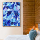 'Butterfly 3' Large Canvas print with Oak Frame hanging in bedroom. After original abstract painting by abstract artist,  Bridget Bradley