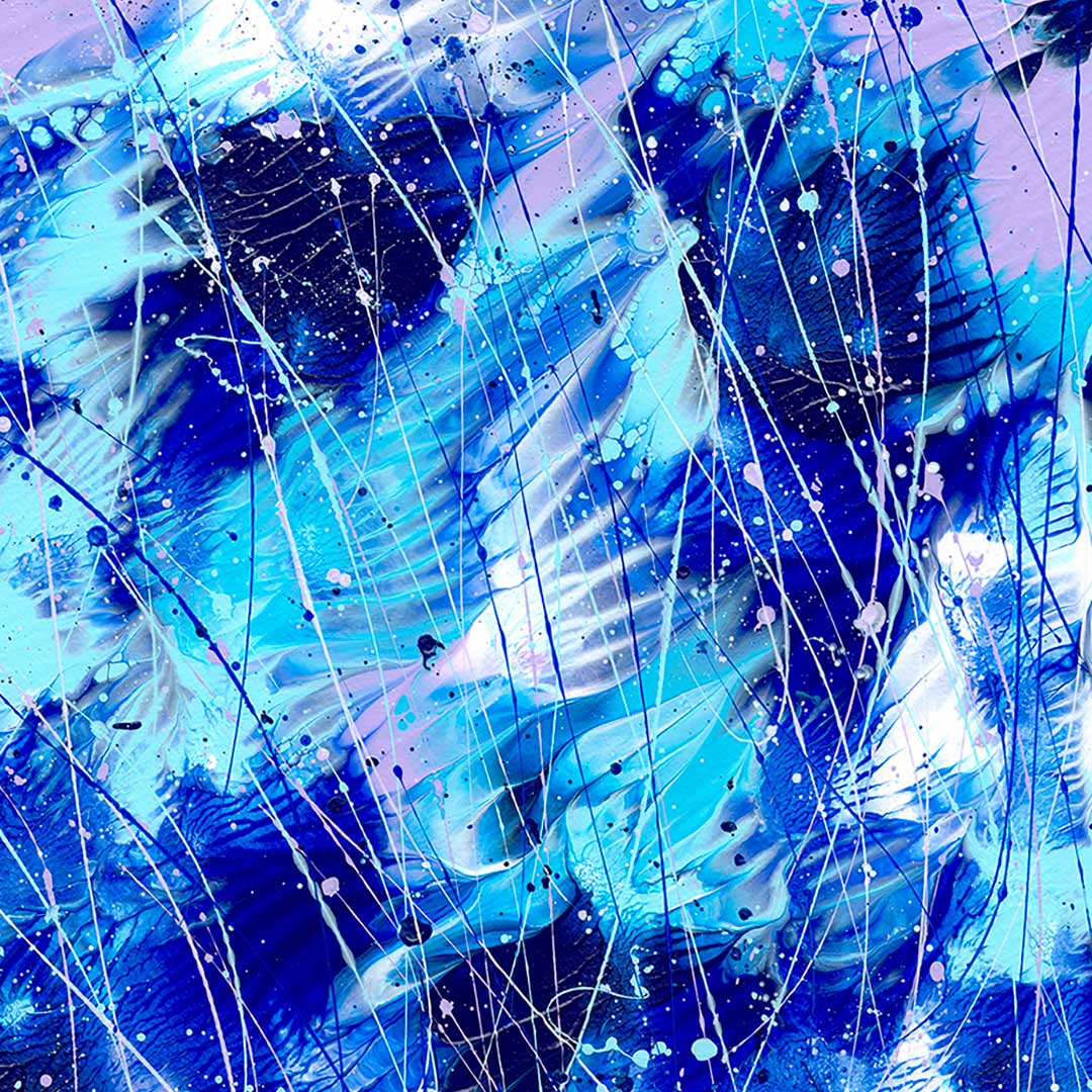 'Butterfly 3' Butterfly Series Original Abstract painting on paper by Bridget Bradley. Ethereal butterfly wings in beautiful blue hues. Sold