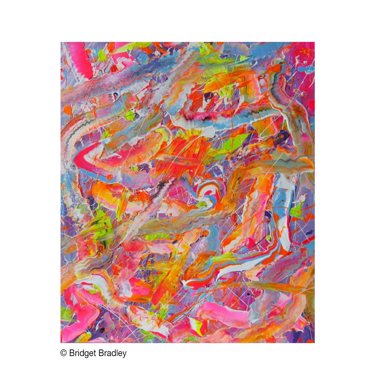 As seen in Edge of Humanity Magazine,Image of original painting, 'Candyland' from the series by Bridget Bradley, abstract expressionism artist.