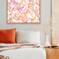'Cupcake III' Fine Art Print  seen hanging in bedroom, framed in Hand-Cut Oak Wood  Custom Made  in Australia Frame. After original abstract painting by Bridget Bradley. Large Prints Available