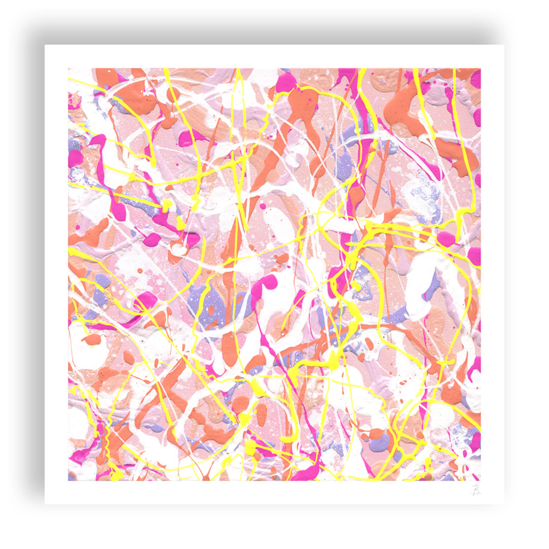 'Cupcake III Fine Art Print' with white border. After the  original abstract expressionism painting, 'Cupcake III' by Bridget Bradley. Available in large sizes. Learn more.