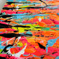 'DRIPS I' Original Abstract Expressionism Painting on Canvas by Bridget Bradley. Wildly Bright and Tactile Art.