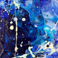 Textural effetcs closeup of DEEP BLUE I original abstract painting by Bridget Bradley