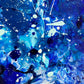 Textre and marks closeup of 'DEEP BLUE I" original abstract on canvas by Bridget Bradley