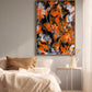 'MOnarch 1'  Large Canvas Print with Oak Frame seen hanging in bedroom above side table. After original artwork, Monarch 1  Butterfly Series by Bridget Bradley, Abstract Artist, Queensland