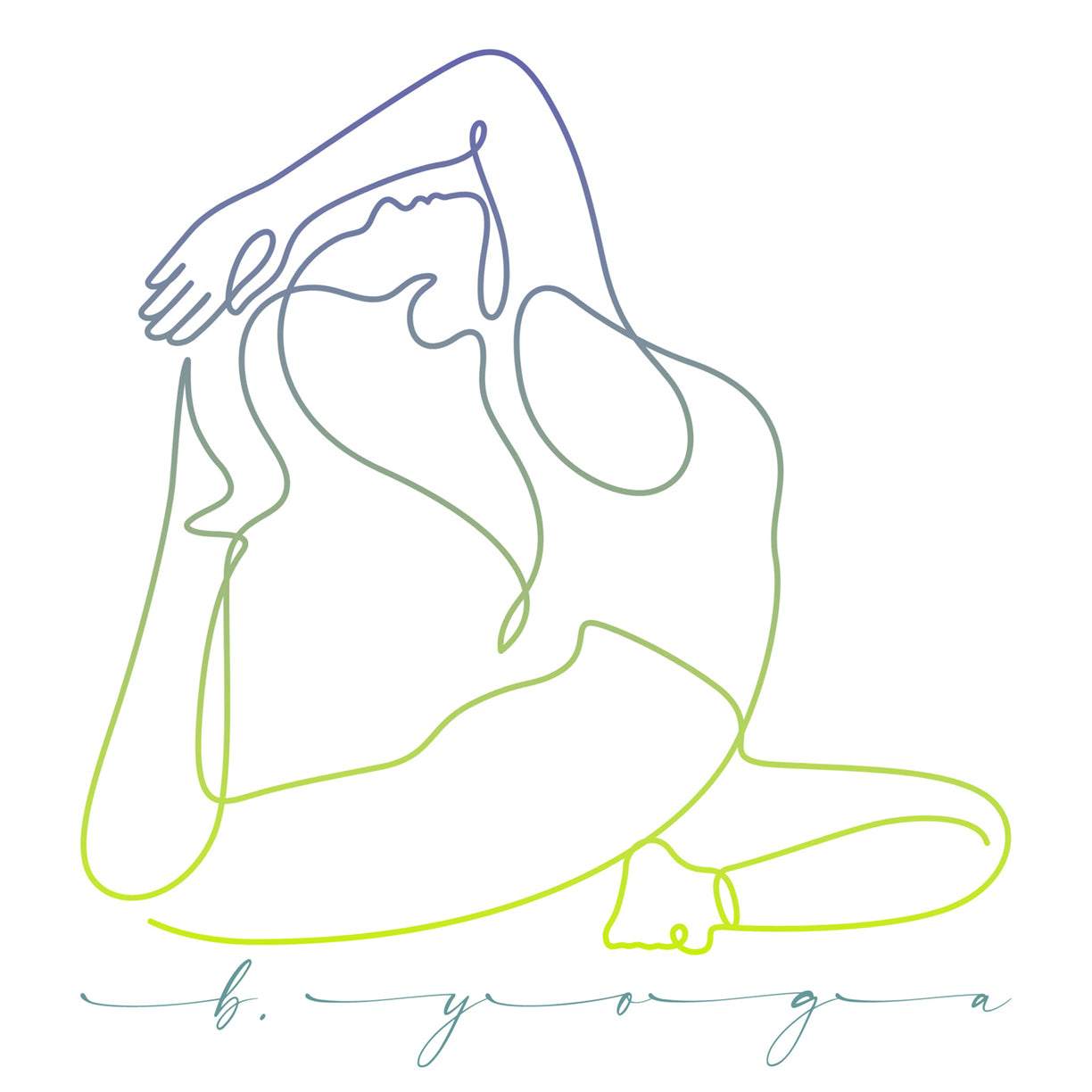 Line drawing of woman in yoga pose. B. Yoga, Bridget Bradley
