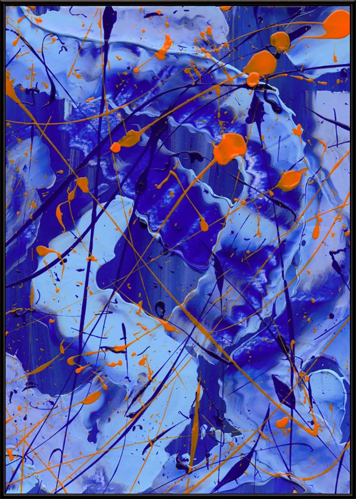 Blue I Canvas Print in Black Frame.Bridget Bradley abstract prints