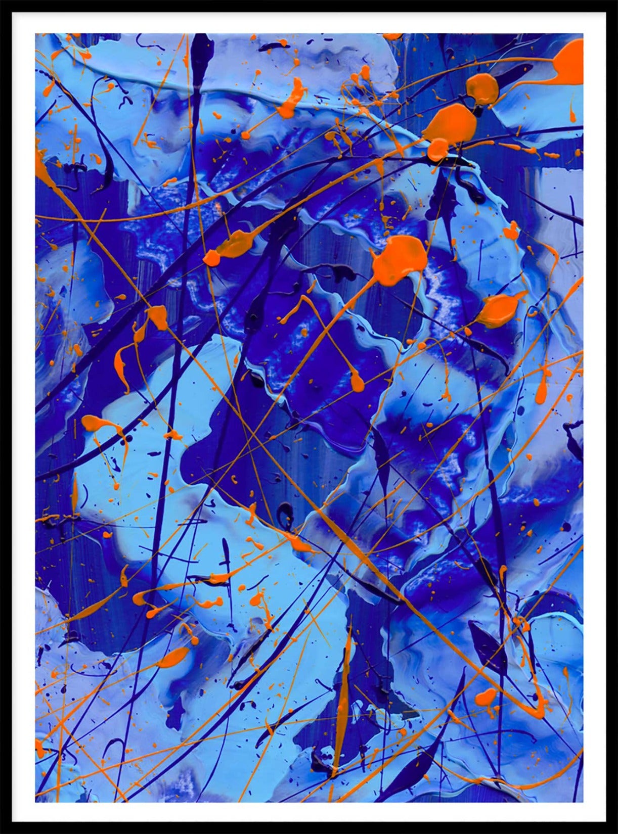 Blue I Paper Print Black Frame. Bridget Bradley Art Prints