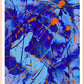 Blue I Paper Print in Oak Frame. Bridget Bradley Abstract Art Prints