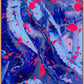 Blue III, Abstract Print on Canvas framed in Oak. After original painting by Bridget Bradley, Abstract Expressionism artist