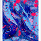 Blue III, blues and neon pinks abstract wall art print on paper white frame. After original art by Bridget Bradley