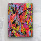 Little Luxuries VII, original abstract expressionism art in brights colours, neons with black marks, by Bridget Bradley