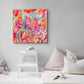 Sugar Fix, original abstract painting, hand-painted by Bridget Bradley. Seen hanging in a child's room.